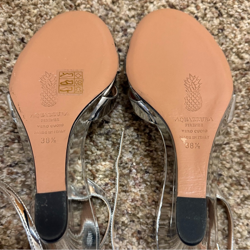 Aquazzura Tati Wedges Silver Size 38.5 - Picture 5 of 5